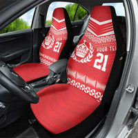 Custom Mate Ma'a Tonga Heritage Car Seat Cover Pacific Tribal Rugby Red Edition - Polynesian Pride