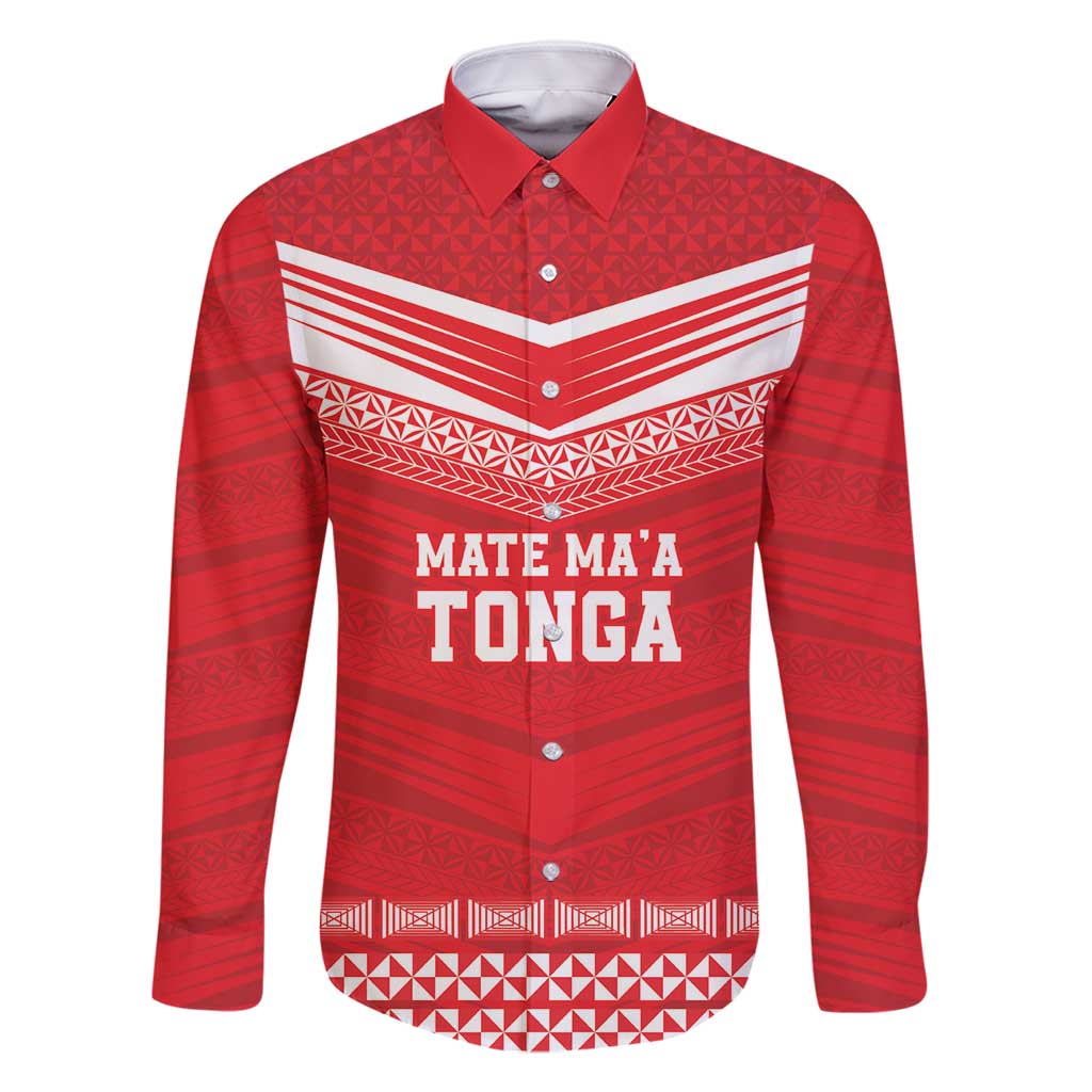 Custom Mate Ma'a Tonga Heritage Family Matching Tank Maxi Dress and Hawaiian Shirt Pacific Tribal Rugby Red Edition - Polynesian Pride