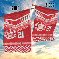 Custom Mate Ma'a Tonga Heritage Garden Flag Pacific Tribal Rugby Red Edition - Polynesian Pride