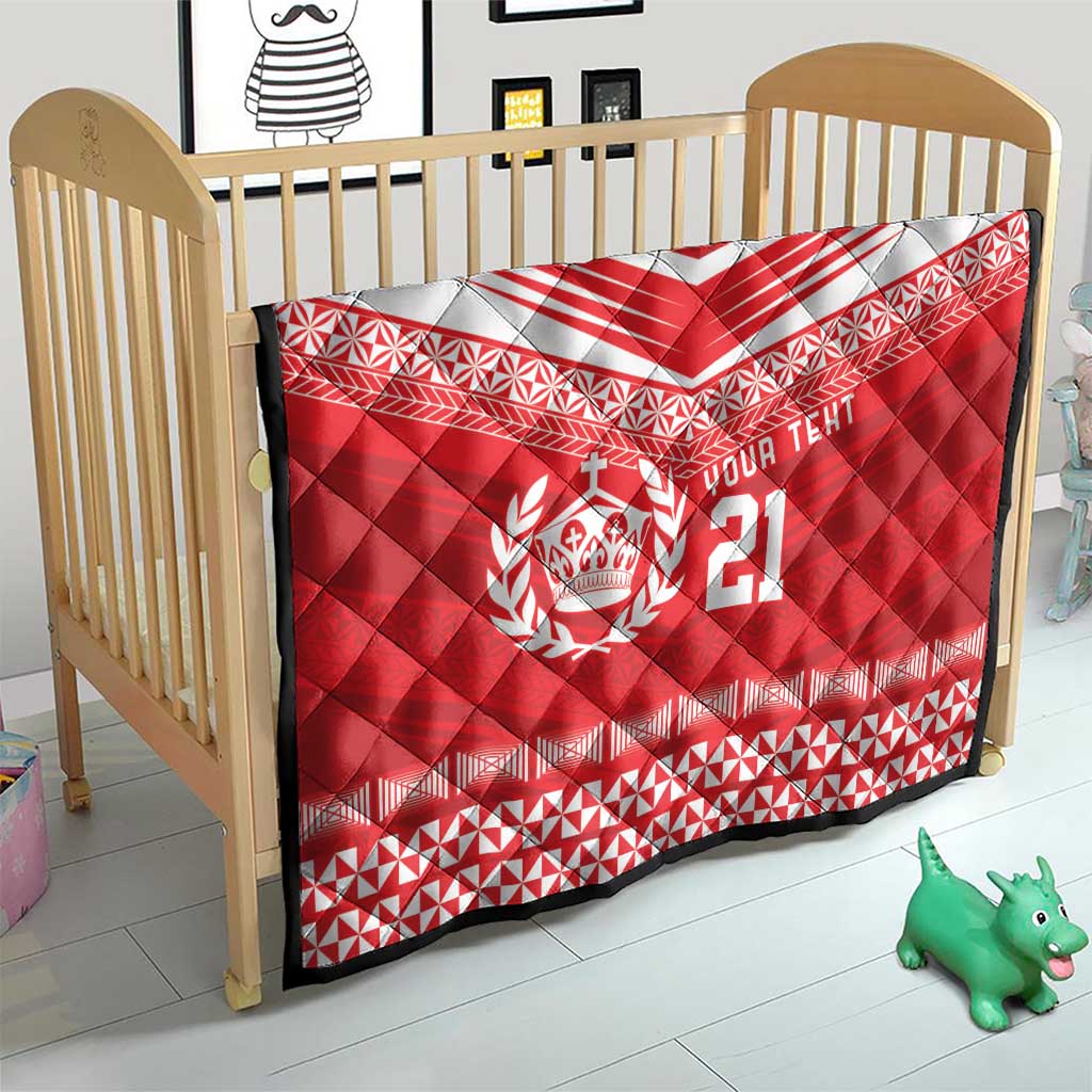 Custom Mate Ma'a Tonga Heritage Quilt Pacific Tribal Rugby Red Edition - Polynesian Pride