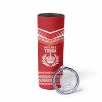 Custom Mate Ma'a Tonga Heritage Skinny Tumbler Pacific Tribal Rugby Red Edition - Polynesian Pride