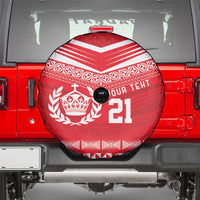 Custom Mate Ma'a Tonga Heritage Spare Tire Cover Pacific Tribal Rugby Red Edition - Polynesian Pride