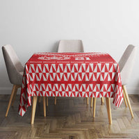 Custom Mate Ma'a Tonga Heritage Tablecloth Pacific Tribal Rugby Red Edition - Polynesian Pride