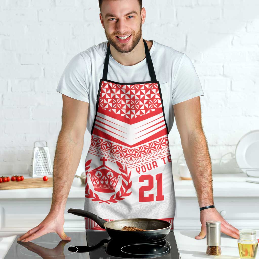 Custom Mate Ma'a Tonga Heritage Apron Pacific Tribal Rugby White Edition - Polynesian Pride