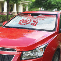 Custom Mate Ma'a Tonga Heritage Auto Sun Shade Pacific Tribal Rugby White Edition - Polynesian Pride