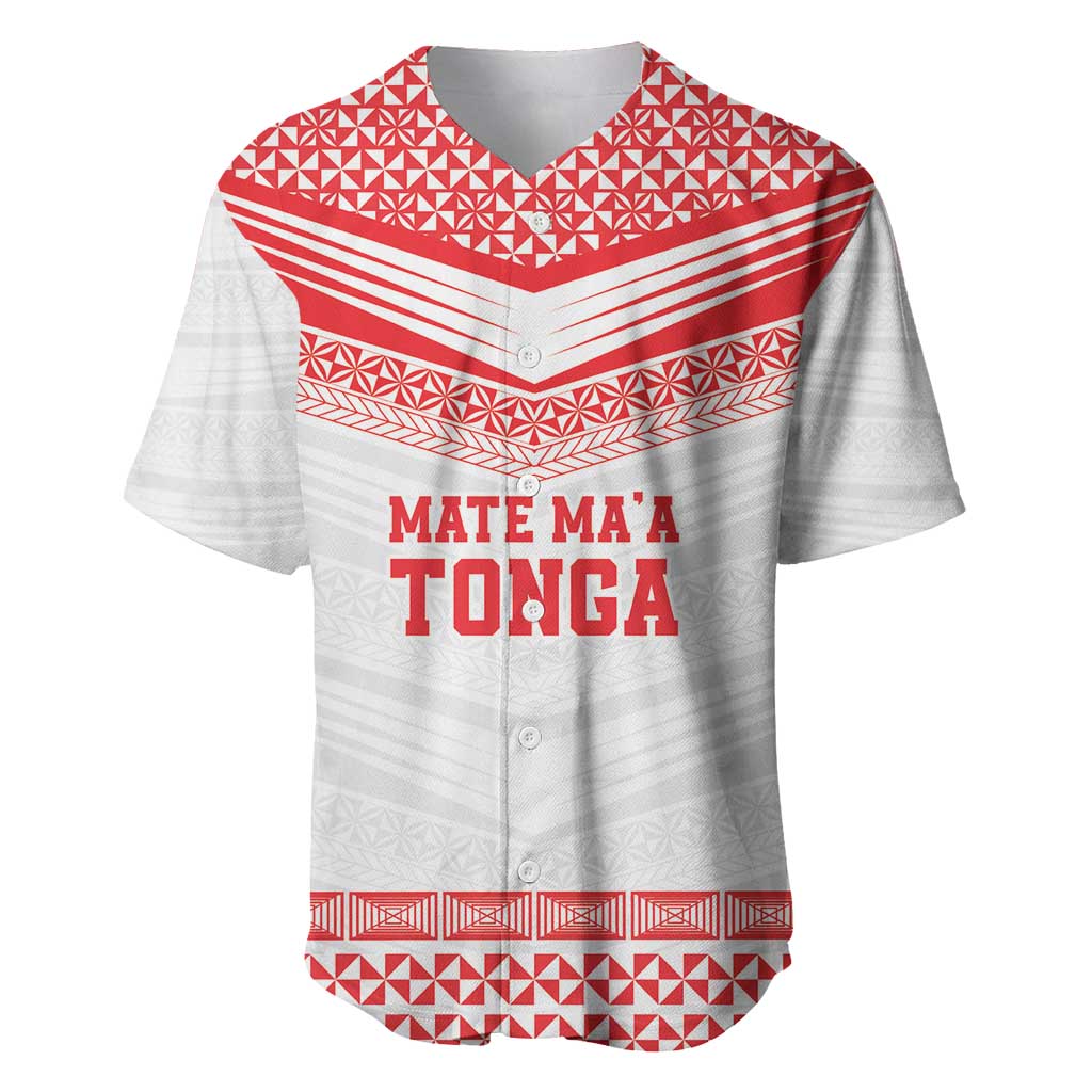 Custom Mate Ma'a Tonga Heritage Baseball Jersey Pacific Tribal Rugby White Edition - Polynesian Pride