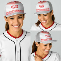 Mate Ma'a Tonga Heritage Baseball Net Cap Pacific Tribal Rugby White Edition - Polynesian Pride