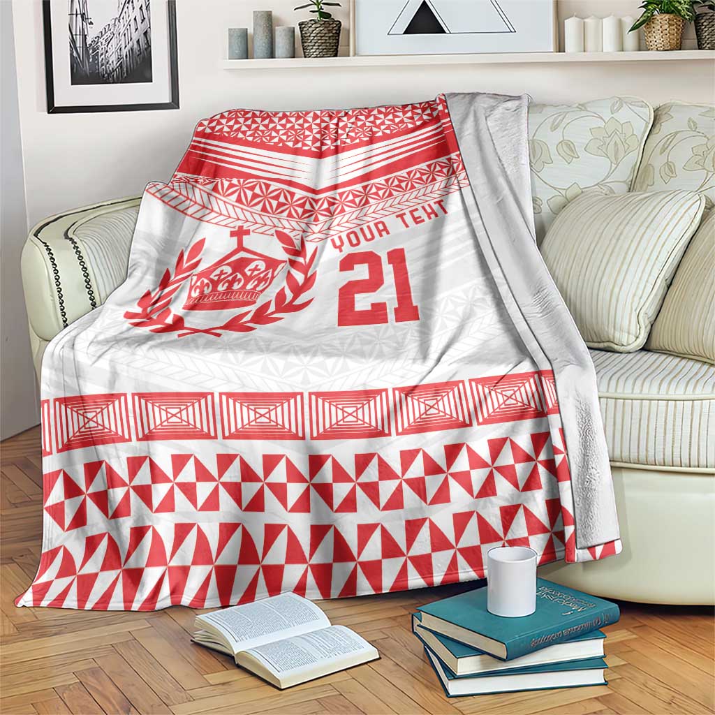 Custom Mate Ma'a Tonga Heritage Blanket Pacific Tribal Rugby White Edition - Polynesian Pride
