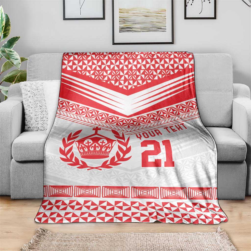 Custom Mate Ma'a Tonga Heritage Blanket Pacific Tribal Rugby White Edition - Polynesian Pride