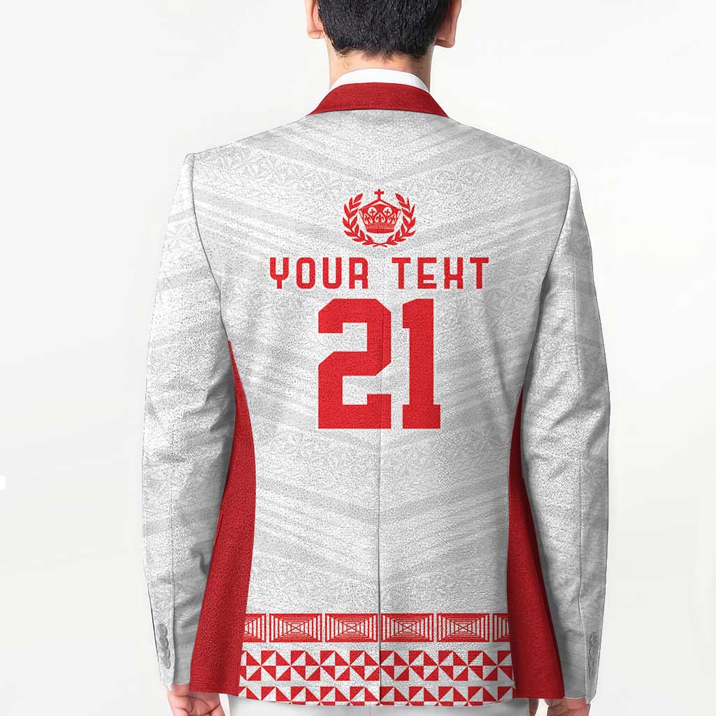 Custom Mate Ma'a Tonga Heritage Blazer Pacific Tribal Rugby White Edition - Polynesian Pride