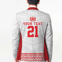 Custom Mate Ma'a Tonga Heritage Blazer Pacific Tribal Rugby White Edition - Polynesian Pride