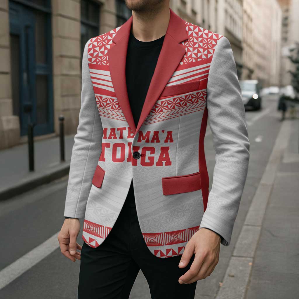 Custom Mate Ma'a Tonga Heritage Blazer Pacific Tribal Rugby White Edition - Polynesian Pride