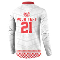Custom Mate Ma'a Tonga Heritage Button Sweatshirt Pacific Tribal Rugby White Edition - Polynesian Pride