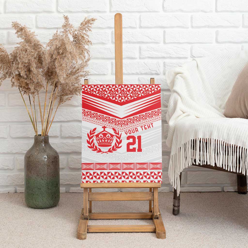 Custom Mate Ma'a Tonga Heritage Canvas Wall Art Pacific Tribal Rugby White Edition - Polynesian Pride