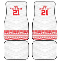 Custom Mate Ma'a Tonga Heritage Car Mats Pacific Tribal Rugby White Edition - Polynesian Pride