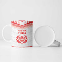 Custom Mate Ma'a Tonga Heritage Ceramic Mug Pacific Tribal Rugby White Edition - Polynesian Pride