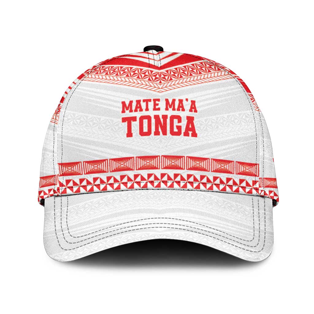 Custom Mate Ma'a Tonga Heritage Classic Cap Pacific Tribal Rugby White Edition - Polynesian Pride