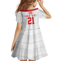 Custom Mate Ma'a Tonga Heritage Family Matching Long Sleeve Bodycon Dress and Hawaiian Shirt Pacific Tribal Rugby White Edition - Polynesian Pride