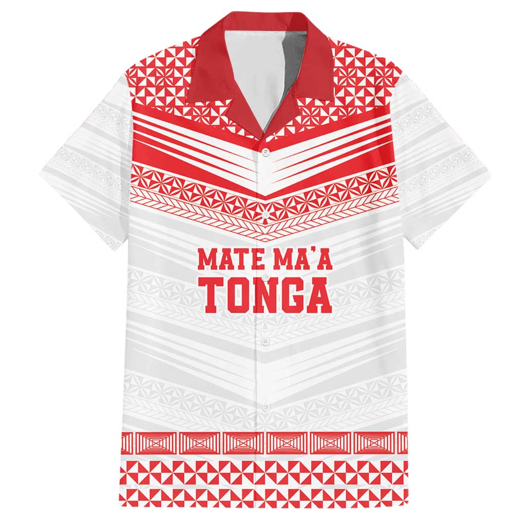 Custom Mate Ma'a Tonga Heritage Family Matching Short Sleeve Bodycon Dress and Hawaiian Shirt Pacific Tribal Rugby White Edition - Polynesian Pride