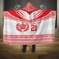 Custom Mate Ma'a Tonga Heritage Hooded Blanket Pacific Tribal Rugby White Edition - Polynesian Pride
