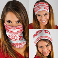 Custom Mate Ma'a Tonga Heritage Neck Gaiter Pacific Tribal Rugby White Edition - Polynesian Pride
