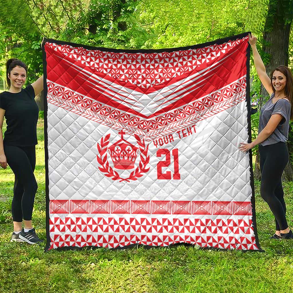 Custom Mate Ma'a Tonga Heritage Quilt Pacific Tribal Rugby White Edition - Polynesian Pride