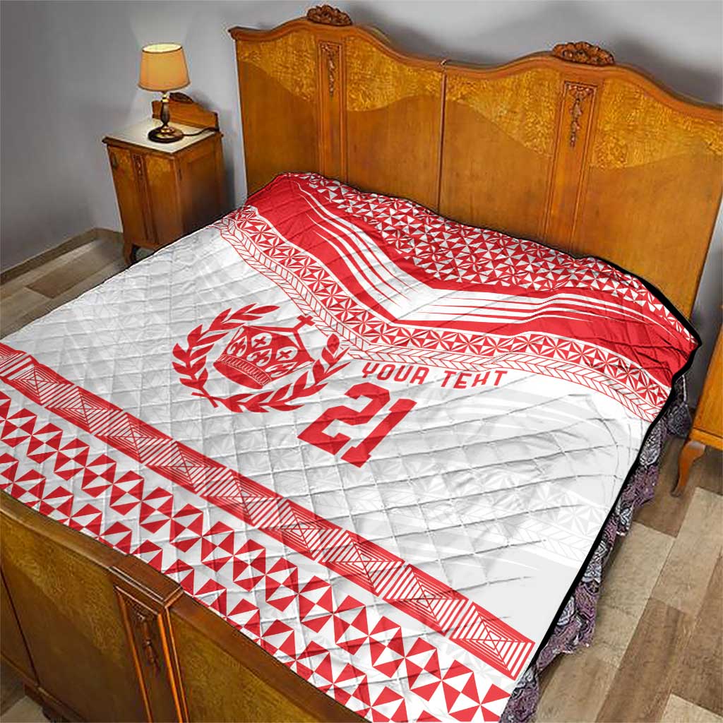 Custom Mate Ma'a Tonga Heritage Quilt Pacific Tribal Rugby White Edition - Polynesian Pride