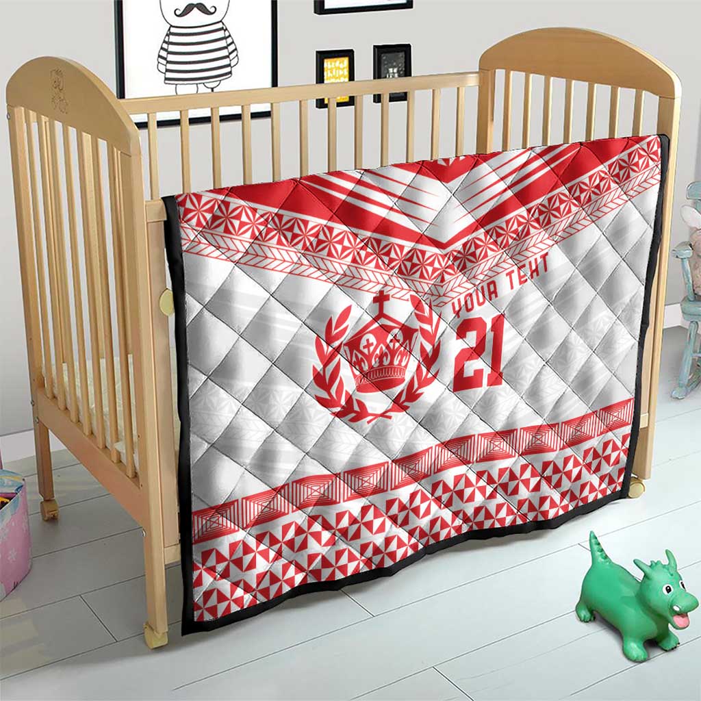 Custom Mate Ma'a Tonga Heritage Quilt Pacific Tribal Rugby White Edition - Polynesian Pride