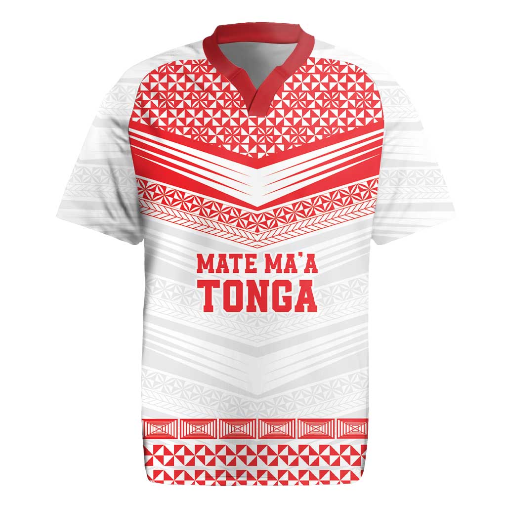 Custom Mate Ma'a Tonga Heritage Rugby Jersey Pacific Tribal Rugby White Edition - Polynesian Pride