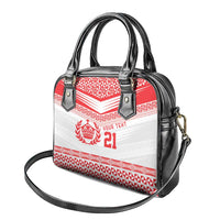 Custom Mate Ma'a Tonga Heritage Shoulder Handbag Pacific Tribal Rugby White Edition - Polynesian Pride