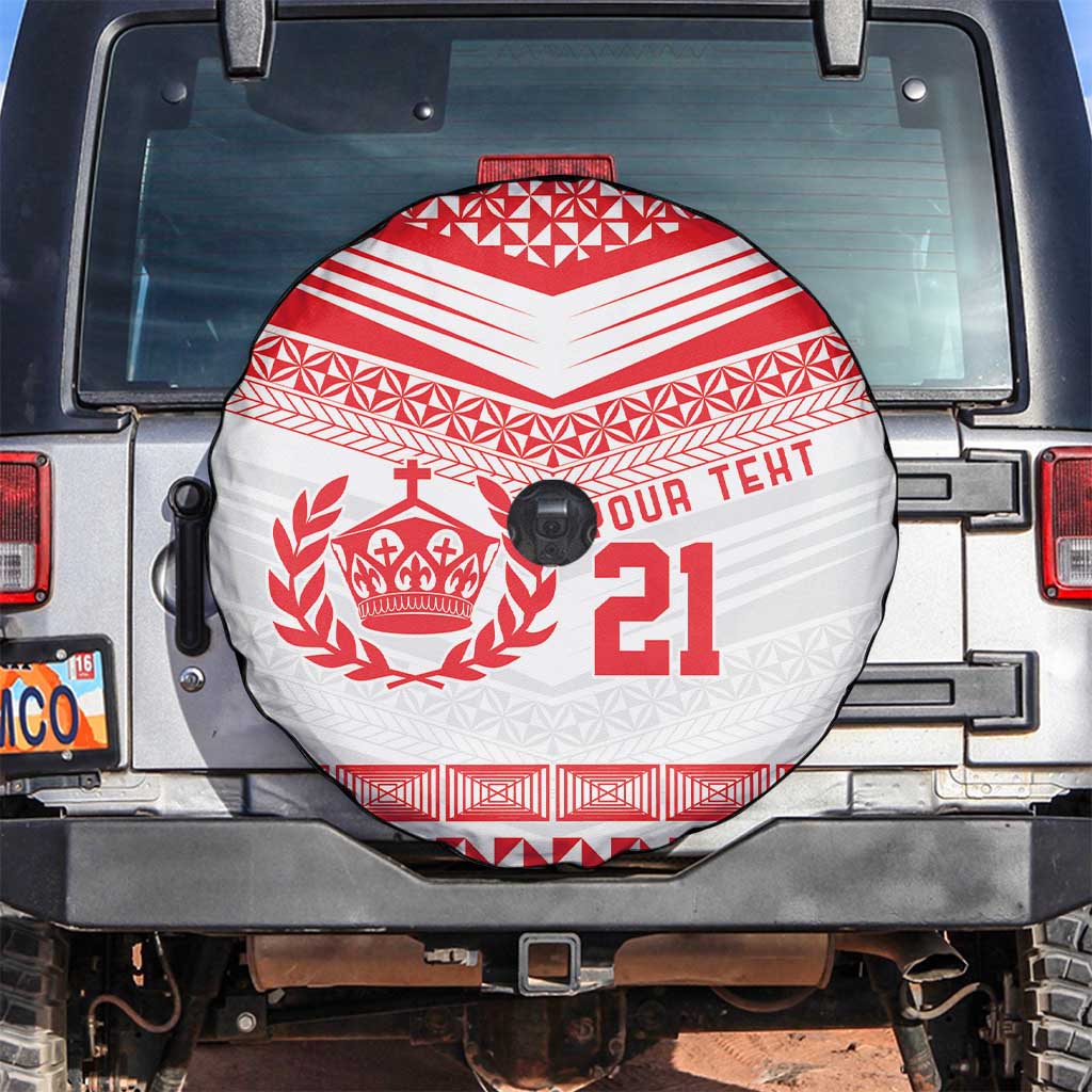 Custom Mate Ma'a Tonga Heritage Spare Tire Cover Pacific Tribal Rugby White Edition - Polynesian Pride