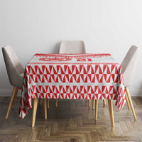 Custom Mate Ma'a Tonga Heritage Tablecloth Pacific Tribal Rugby White Edition - Polynesian Pride