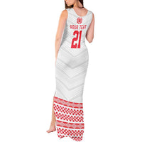 Custom Mate Ma'a Tonga Heritage Tank Maxi Dress Pacific Tribal Rugby White Edition - Polynesian Pride