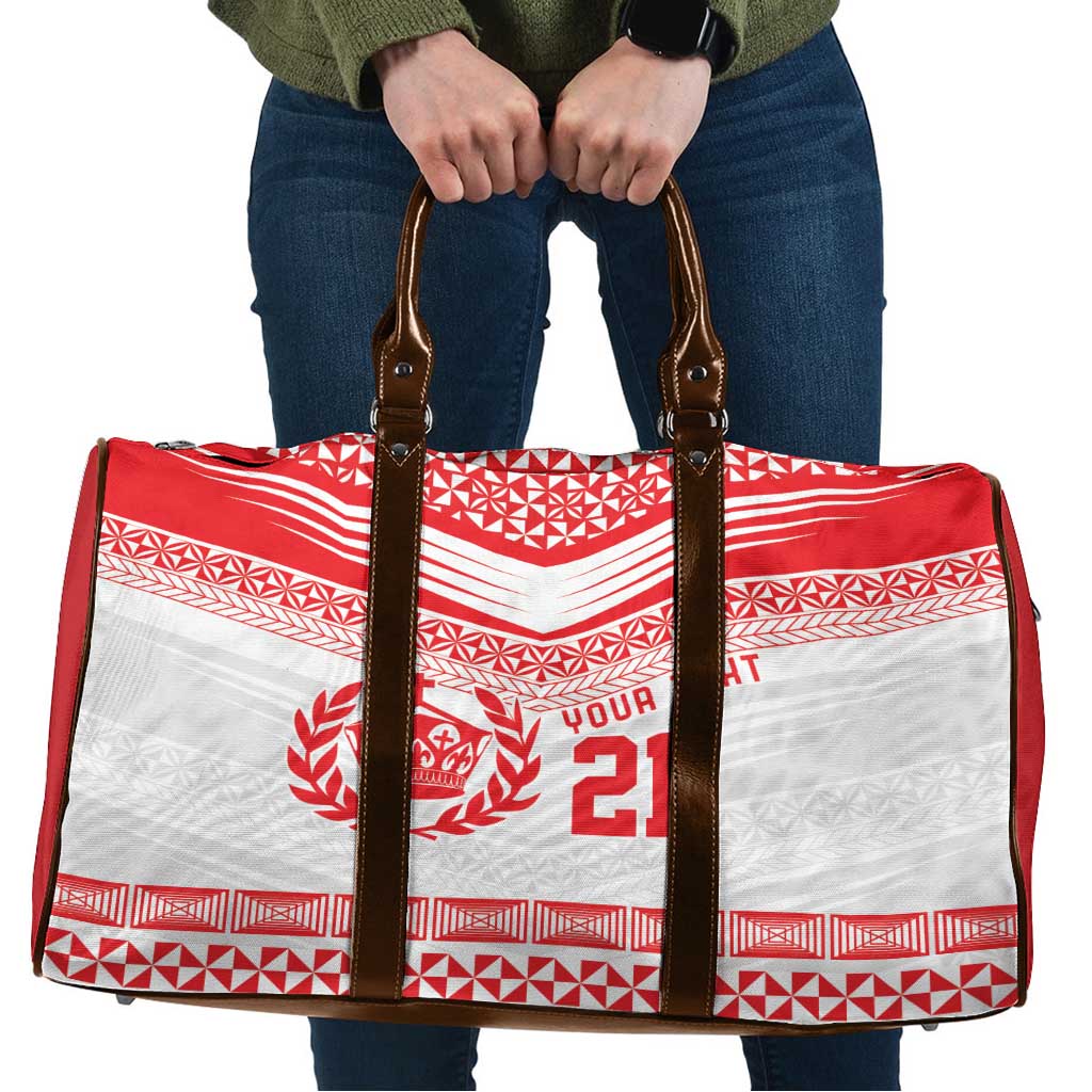 Custom Mate Ma'a Tonga Heritage Travel Bag Pacific Tribal Rugby White Edition - Polynesian Pride