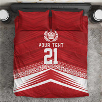 Custom Pacific Rugby Spirit Bedding Set Tonga Ngatu Pride Red Edition - Polynesian Pride
