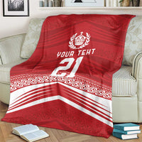 Custom Pacific Rugby Spirit Blanket Tonga Ngatu Pride Red Edition - Polynesian Pride