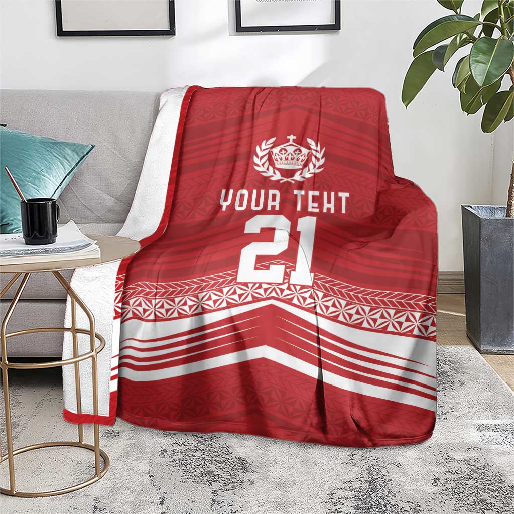 Custom Pacific Rugby Spirit Blanket Tonga Ngatu Pride Red Edition - Polynesian Pride