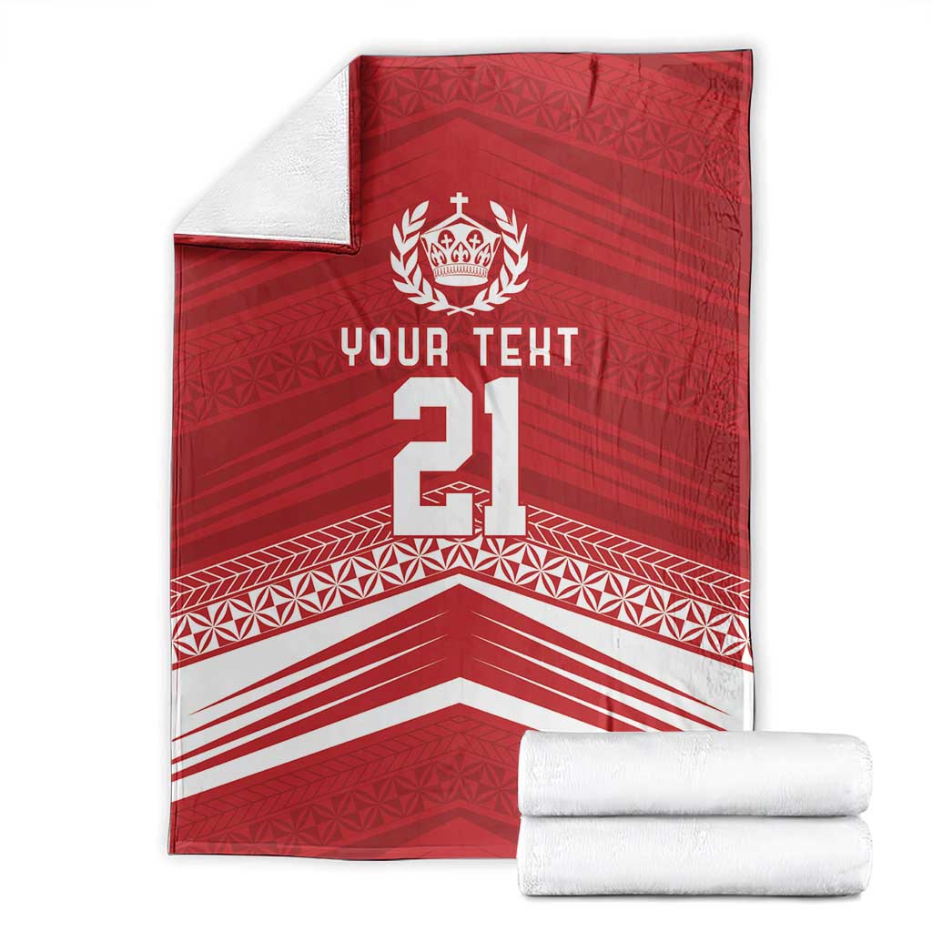 Custom Pacific Rugby Spirit Blanket Tonga Ngatu Pride Red Edition - Polynesian Pride