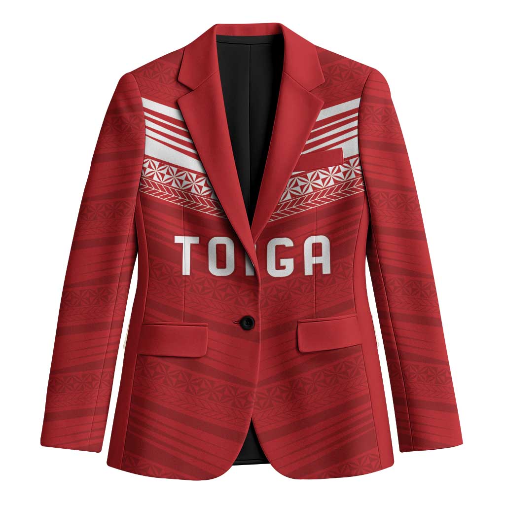 Custom Pacific Rugby Spirit Blazer Tonga Ngatu Pride Red Edition - Polynesian Pride