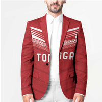 Custom Pacific Rugby Spirit Blazer Tonga Ngatu Pride Red Edition - Polynesian Pride