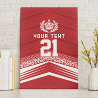 Custom Pacific Rugby Spirit Canvas Wall Art Tonga Ngatu Pride Red Edition - Polynesian Pride