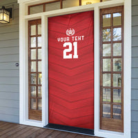 Custom Pacific Rugby Spirit Door Cover Tonga Ngatu Pride Red Edition - Polynesian Pride