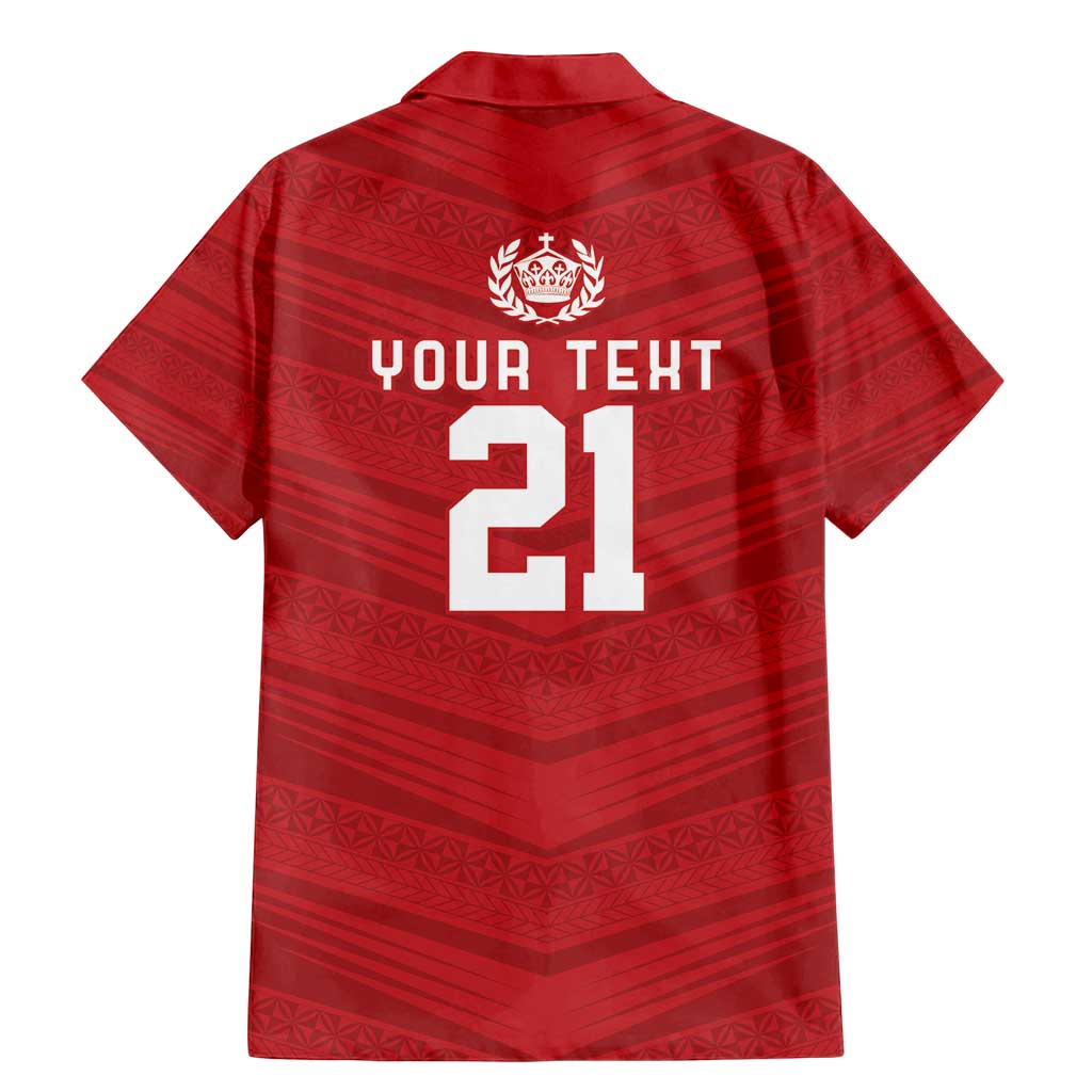 Custom Pacific Rugby Spirit Family Matching Mermaid Dress and Hawaiian Shirt Tonga Ngatu Pride Red Edition - Polynesian Pride