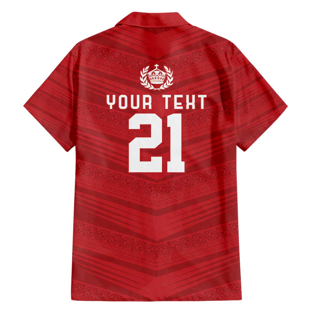 Custom Pacific Rugby Spirit Family Matching Tank Maxi Dress and Hawaiian Shirt Tonga Ngatu Pride Red Edition - Polynesian Pride