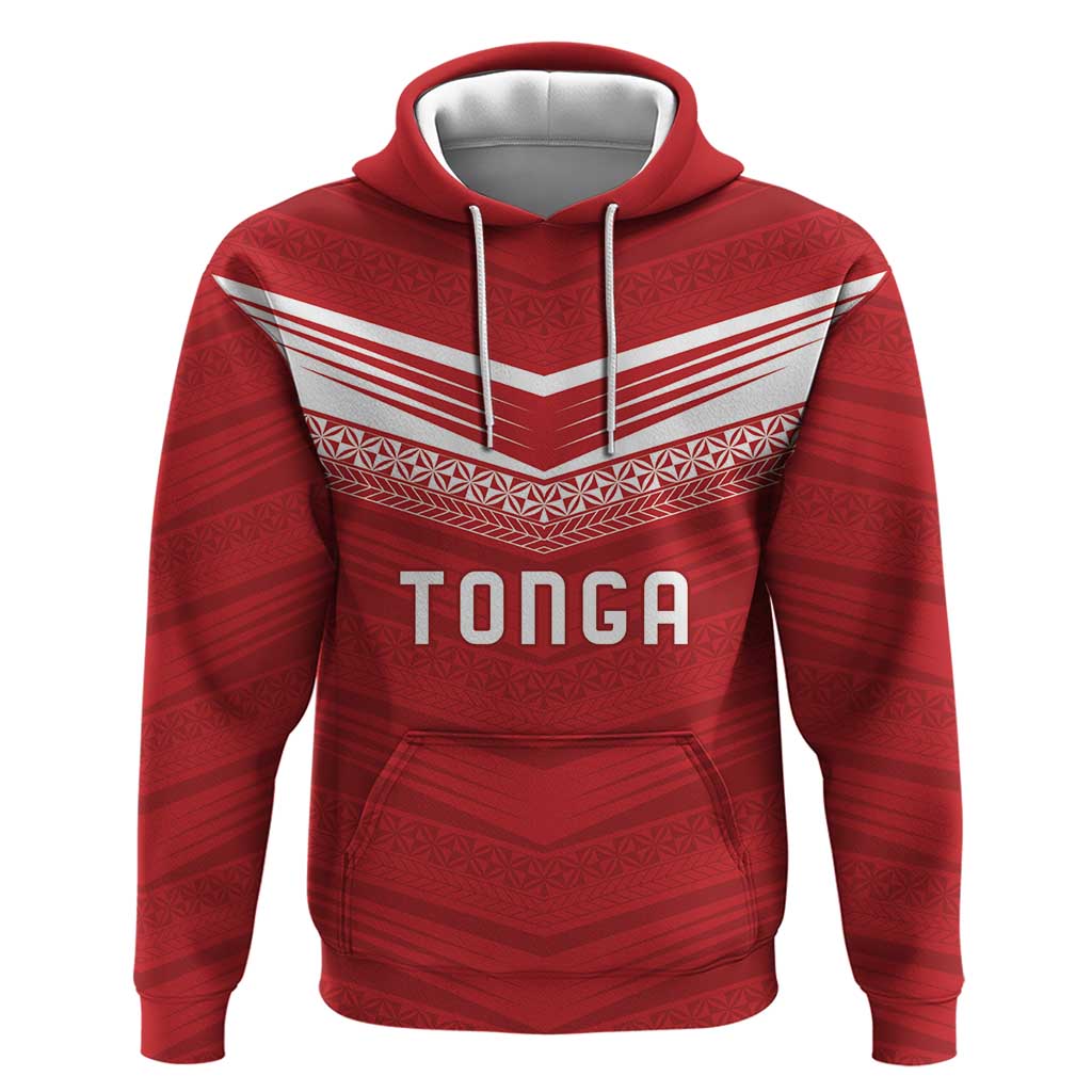 Custom Pacific Rugby Spirit Hoodie Tonga Ngatu Pride Red Edition - Polynesian Pride