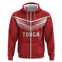 Custom Pacific Rugby Spirit Hoodie Tonga Ngatu Pride Red Edition - Polynesian Pride