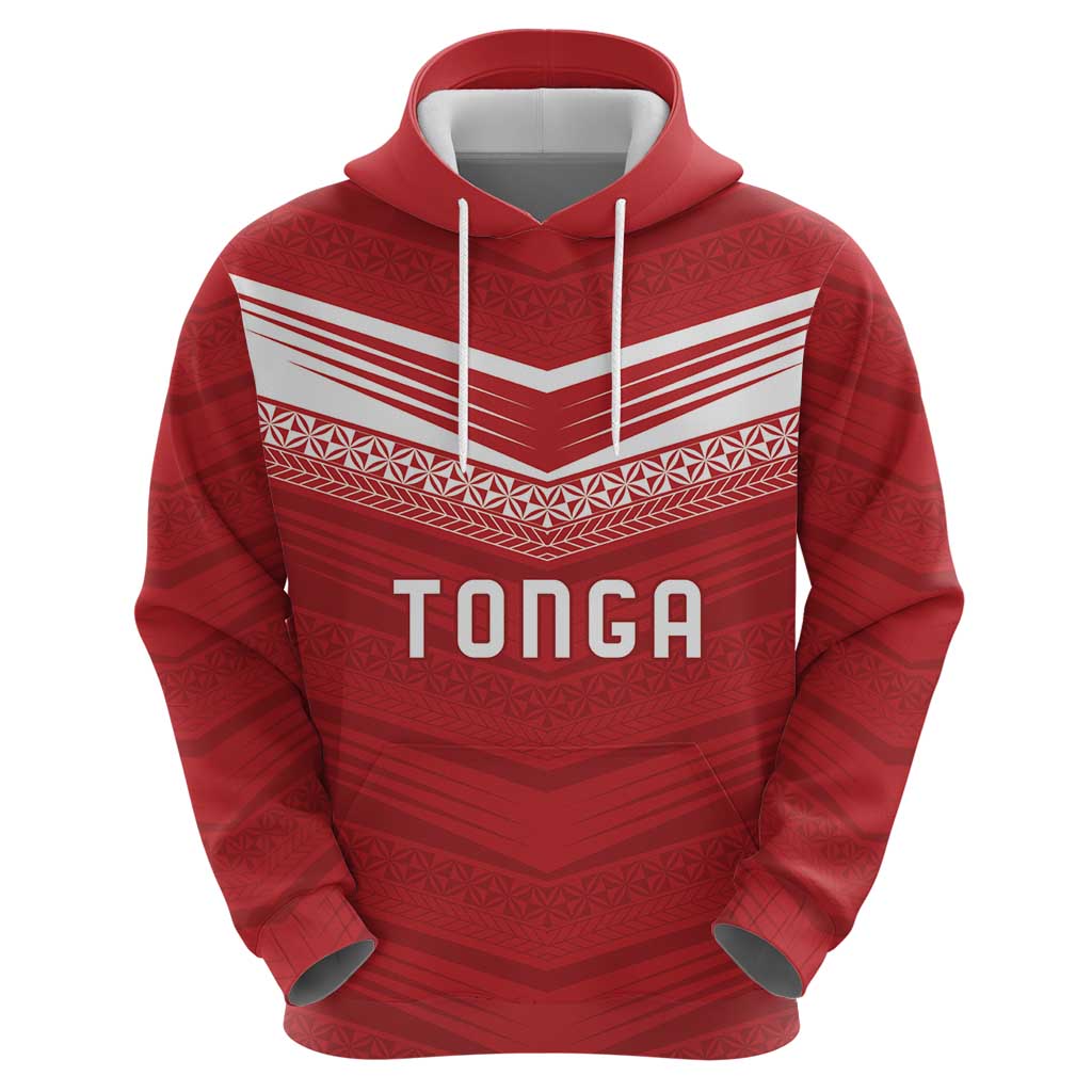 Custom Pacific Rugby Spirit Hoodie Tonga Ngatu Pride Red Edition - Polynesian Pride