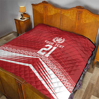 Custom Pacific Rugby Spirit Quilt Tonga Ngatu Pride Red Edition - Polynesian Pride