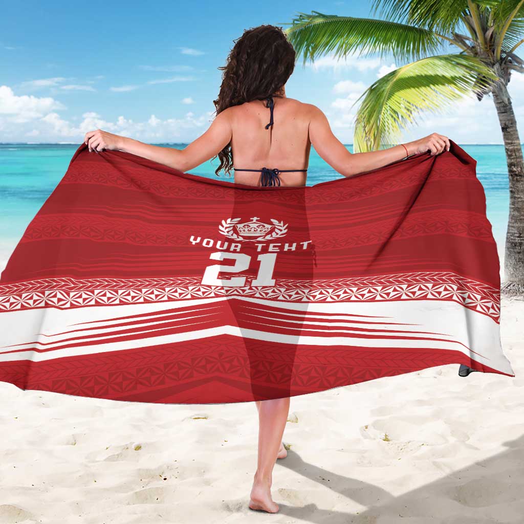 Custom Pacific Rugby Spirit Sarong Tonga Ngatu Pride Red Edition - Polynesian Pride