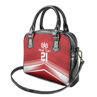 Custom Pacific Rugby Spirit Shoulder Handbag Tonga Ngatu Pride Red Edition - Polynesian Pride